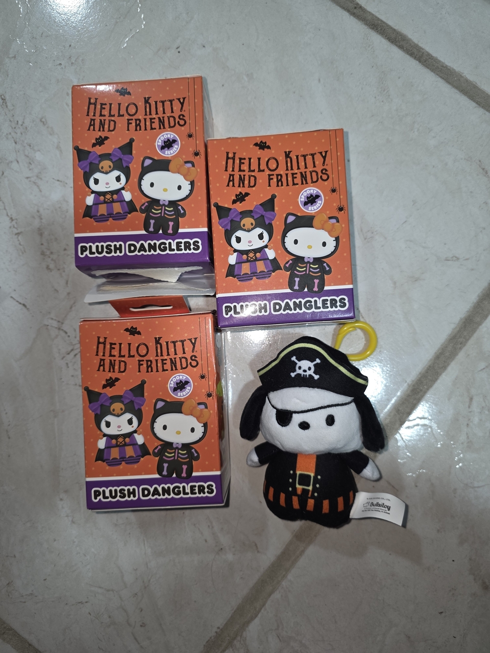 Hello Kitty Halloween Plush Dangler - Black & Orange
